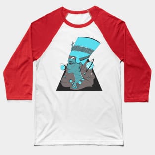 Blue Grey Nefertiti and The Stars Baseball T-Shirt